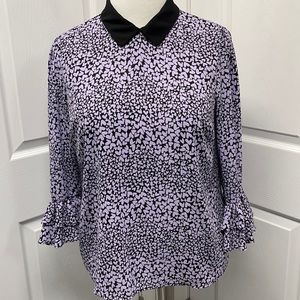 Elle Medium Black & Purple Heart Blouse